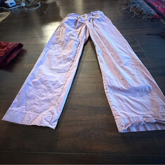 Free People Pants - Free People Lavender Trousers with Pleats, Relaxed Fit Crisp Fabric